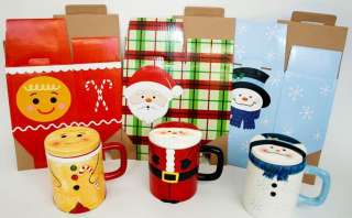   HANDPAINTED CHRISTMAS MUGS WITH MATCHING LIDS VALERIE PARR HILL  
