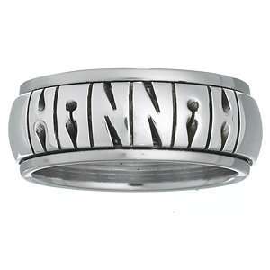   Silver Hand Carved Spinner Name Ring   Personalized Jewelry Jewelry