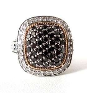 Effy BALISSIMA18K YG and Sterling Black & White Diamond Ring   GAL 
