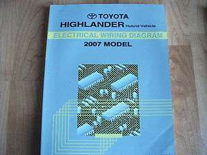 2007 Toyota HIGHLANDER HYBRID Electrical Wiring Diagram Service Manual 