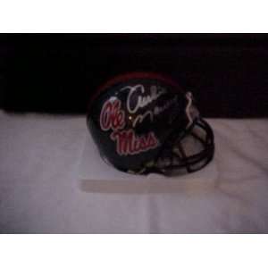Archie Manning Hand Signed Autographed Ole Miss NCAA Riddell Mini 