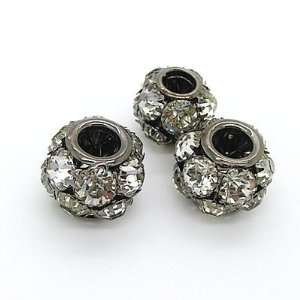   9mm 5pcs silver copper plated crystal water drill loose beads Jewelry