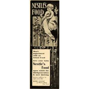 1900 Ad Henri Nestle Food Babies Products Stork NY   Original Print Ad