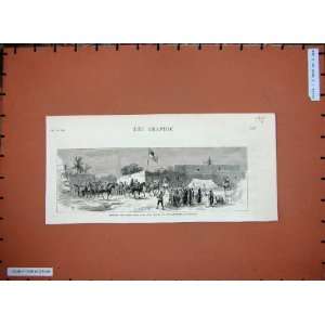  1884 Hoisting Union Jack Lord Wolseley Dongola Camp