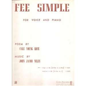   Music Fee Simple Cale Young Rice John Jacob Niles 92 
