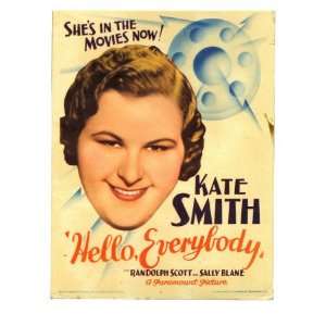 Hello, Everybody, Kate Smith on Midget Window Card, 1933 Photographic 