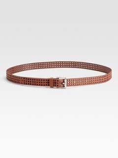Linea Pelle   Skinny Perforated Leather Waist Belt   Saks 