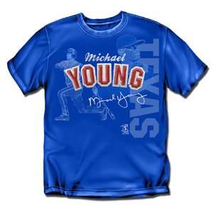  BSS   Texas Rangers MLB Michael Young Players Stitch Mens 