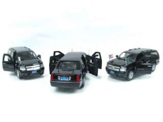 PRESIDENTIAL MOTORCADE CADILLAC DTS LIMO CHEVY SUV 1/43  