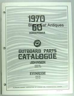   1970 OMC Outboard Parts Catalog Evinrude Johnson 60 HP NOS  