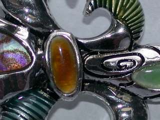 Fleur de Lis Gemstone Pin/Brooch & Pierced Earrings Set  