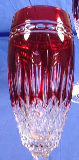 Waterford Red Champagne Flutes CLARENDON NIB  