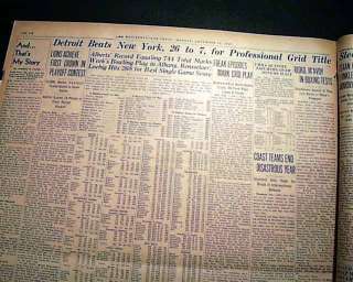 DETROIT LIONS Win 1st NFL Title Giants 1935 Newspaper  