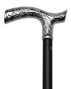   nickle CHROME SWIRL FRITZ handle, black hardwood shaft 36  