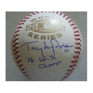 Tony LaRussa Autographed Ball   2006 World Series COA   Autographed 