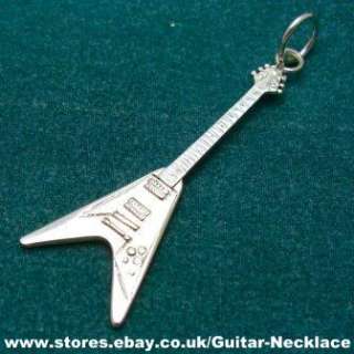 silver Gibson Flying V miniature guitar necklace Large Gold Gibson 