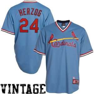  Whitey Herzog St. Louis Cardinals Blue Cooperstown Replica 