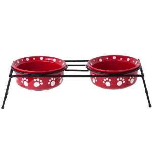  Signature Housewares Paws Dog Bowl, Set of 2 Bowls with 