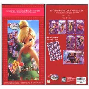  Disney Fairies Valentines Cards with Stickers Toys 
