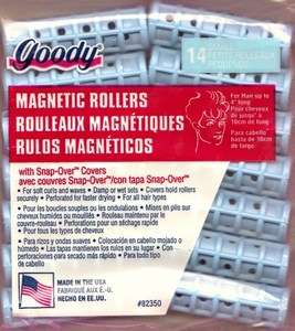 GOODY MAGNETIC HAIR ROLLERS WITH SNAP OVER COVERS SMALL 14 PACK USA 
