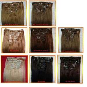 Clips on Hair Extensions Real Human Hair 20 All SETS !  