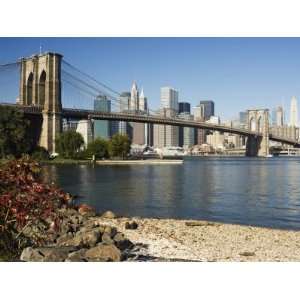 , Brooklyn Bridge and the East River, New York City, New York, USA 