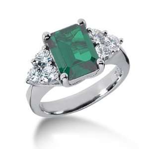  4 Ct Diamond Emerald Ring Engagement Emerald Cut Prong 