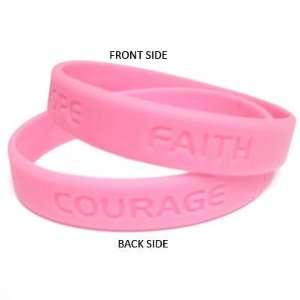    Pink Rubber Bracelet   HOPE FAITH COURAGE STRENGTH Jewelry