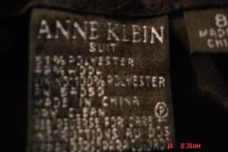 ANNE KLEIN NWT $340 Black Striped Pant Suit Size 8  