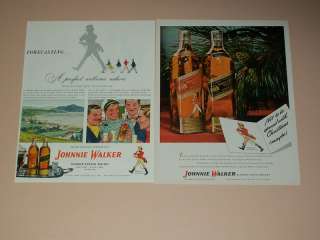 1940 1948 JOHNNIE WALKER SCOTCH WHISKY ADS RED & BLACK LABEL  