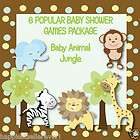 JUNGLE ANIMAL PRINTABLE Personalized Baby Shower Games Bingo Word 