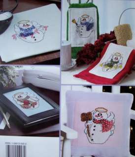 ANGELIC SNOWMEN, Cross Stitch Book, 12 Designs, NEW  