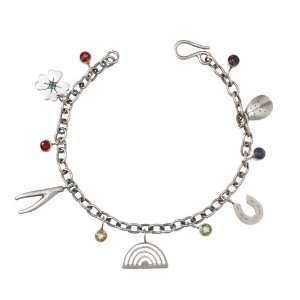  Good Luck Rainbow Charm Bracelet Jewelry