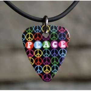  Multi color Peace Guitar Pick Necklace Created by Atlantic 