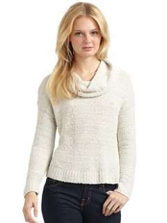 525 america   Boucle Crop Cowlneck Sweater/Cream