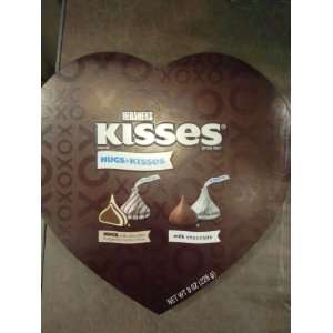 Valentines Hersheys Hugs and Kisses Heart Box, 8 Ounce  