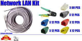 60Metre Network Ethernet Cable RJ45 & RJ11 Crimper Crimping Tool End 