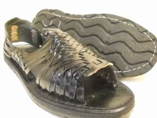 LEATHER MEXICAN SANDALS black HUARACHE new MEN SIZE 8 made in mexico 