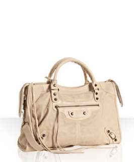 Balenciaga beige lambskin City medium satchel   