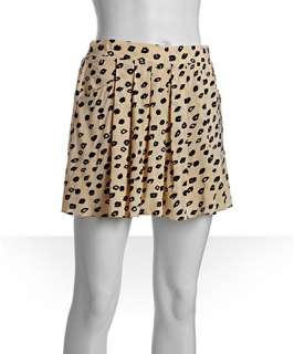 BCBGeneration beige cheetah print pleat front shorts
