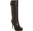 valentino black leather rosette detail platform boots