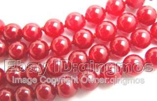Strands 8mm Red jade necklace & S925 Silver Clasp  