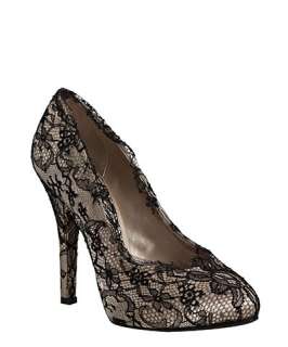 Dolce & Gabbana beige satin and chantilly lace pumps