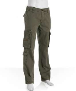 Marc Ecko Cut & Sew washed olive button fly cargo pants   up 
