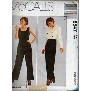 McCalls Sewing Pattern 8547 Misses Lined Jacket and Lined Jumpsuit 