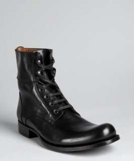John Varvatos black leather Six O Six lace up boots