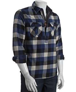 Just A Cheap Shirt blue plaid cotton Max pull over pocket shirt