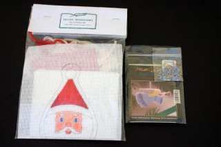 Santa and Angel Needlepoint Christmas Ornament Kits Hand Painted 
