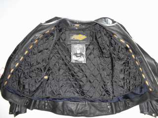 ORANGE COUNTY CHOPPERS LEATHER MOTORCYCLE JACKET POWER TRIP OCC BLACK 