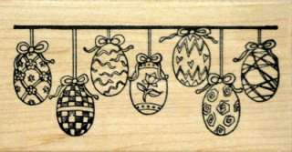 Northwoods rubber stamp Hanging Easter Eggs Decorated  